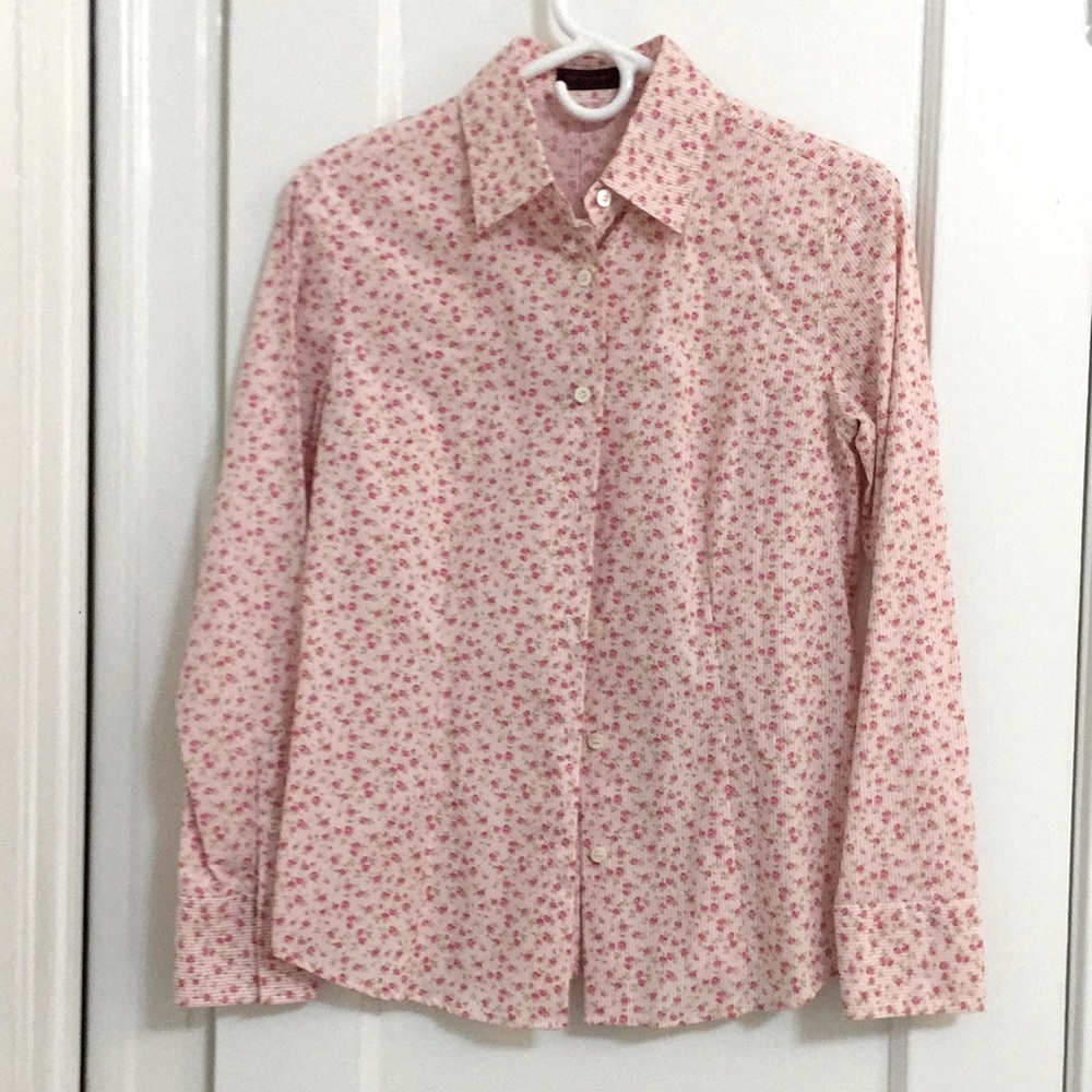 French brand pink floral shirt